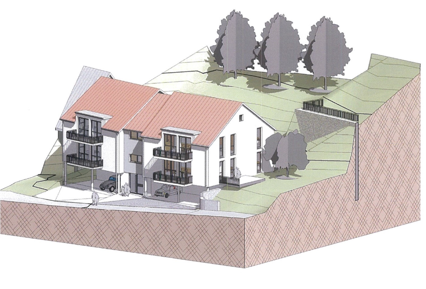 2013-2015 : Wohnhausneubau SRM GbR mit 8 Wohneinheiten in der Rathaustraße 4 in 97900 Külsheim